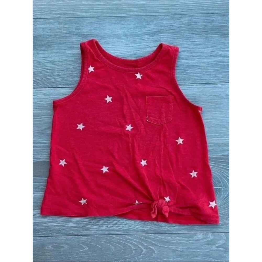 Gap Kids Red Star Print Tie-Front Tank Top - Size Small (4/5)